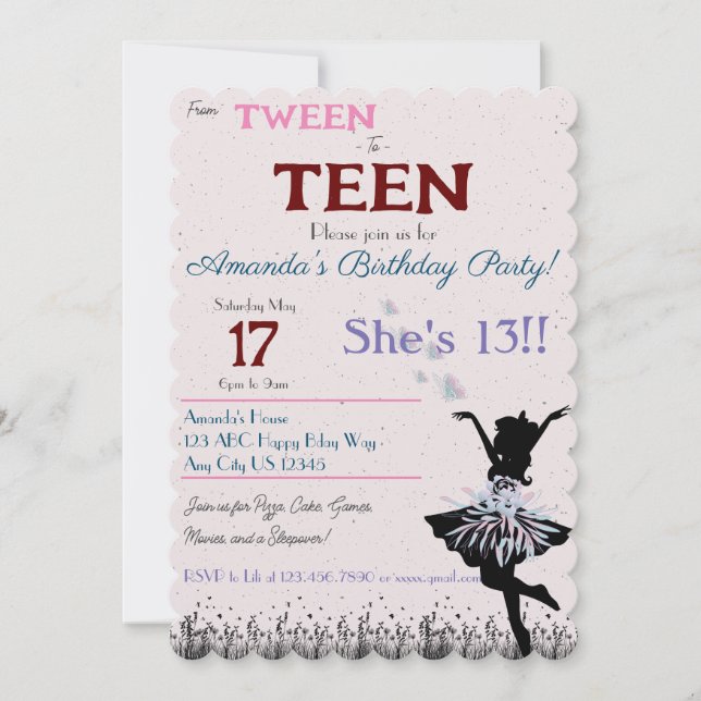 Invitation de Pré-Adolescent à Adolescent (Devant)