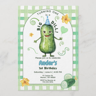 Invitation de premier anniversaire bleu avec un gr