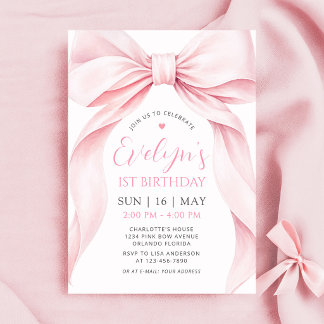 Invitation de premier anniversaire Coquette Fille