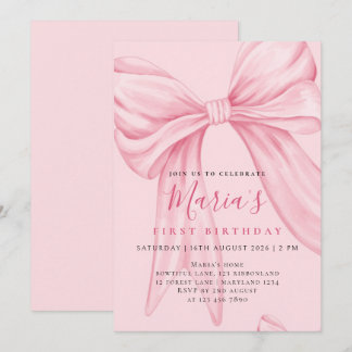 Invitation de premier anniversaire élégante à l'aq