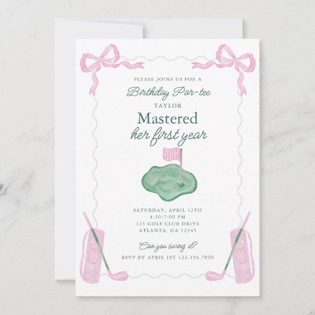 Invitation de premier anniversaire par personne (Devant)