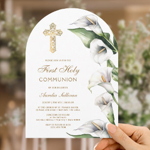 Invitation de première communion avec arches de ly