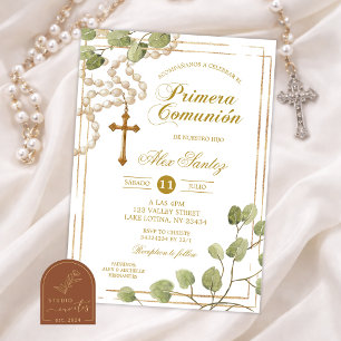Invitation de première communion catholique Rosair