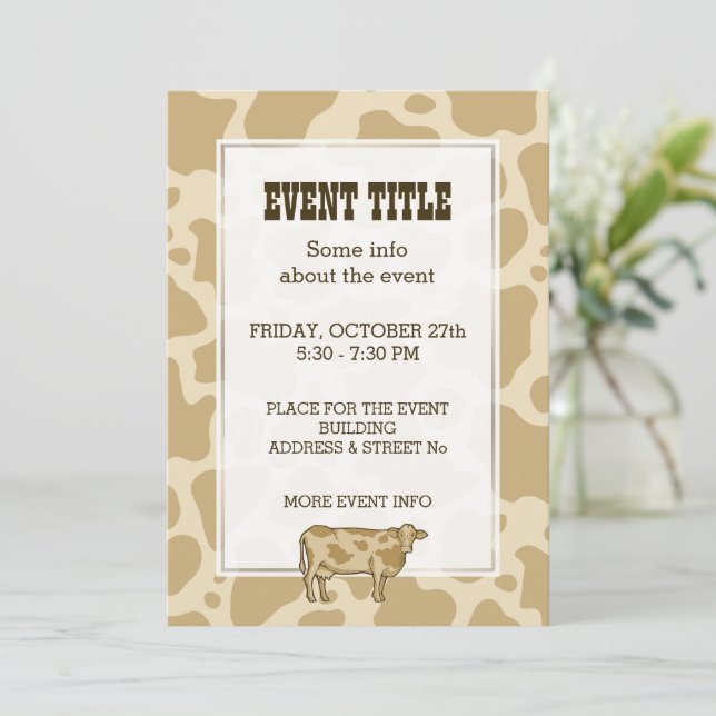 Invitation de profil de vache (Debout devant)