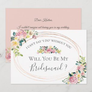 Invitation de proposition de demoiselle d'honneur