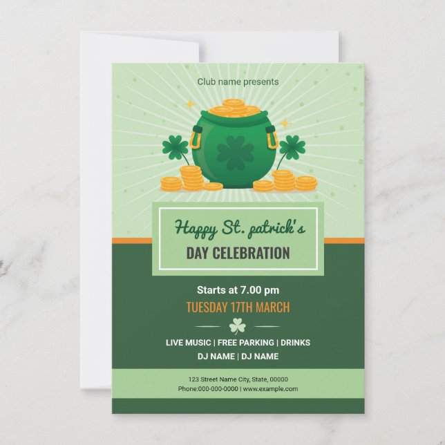Invitation de prospectus Saint Patricks (Devant)