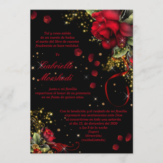 Invitation de Quince rouge et noir