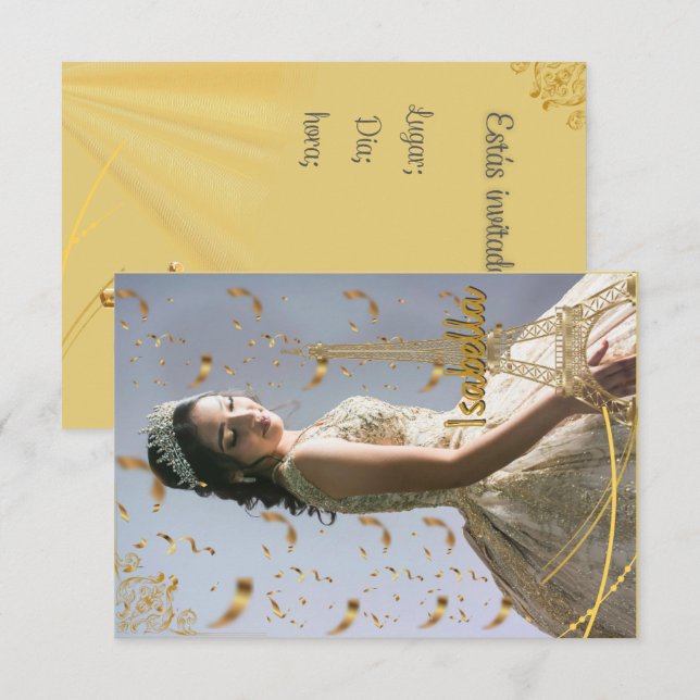 Invitation de quinceanera  (Devant / Derrière)