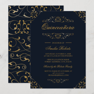 Invitation de Quinceañera à motif naval antique do