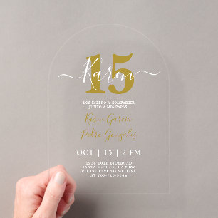 Invitation de Quinceañera en acrylique