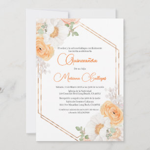 Invitation de Quinceanera, fleur de printemps