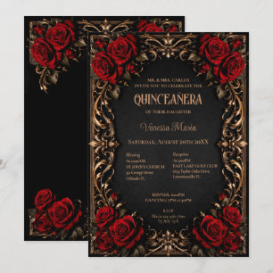 Invitation de Quinceanera Florale Halloween Gothiq