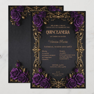 Invitation de Quinceanera Florale Halloween Gothiq