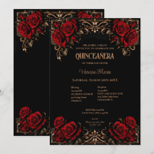 Invitation de Quinceanera Florale Halloween Gothiq
