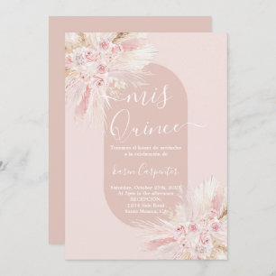 Invitation de Quinceanera Florale Séchée Boho