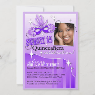 INVITATION DE QUINCEANERA MASQUERADE