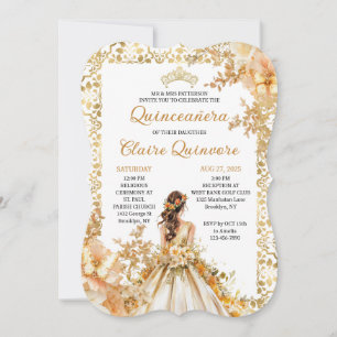 Invitation de Quinceanera Princesse Fleurie Radian