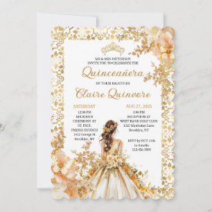 Invitation de Quinceanera Princesse Fleurie Radian