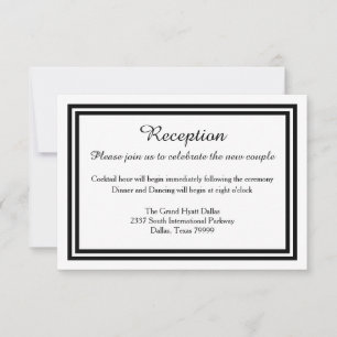 Invitation de réception avec garniture noire doubl
