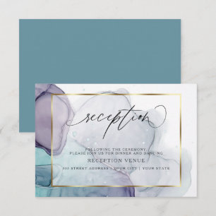 Invitation de réception chic encre plum pourpre sa