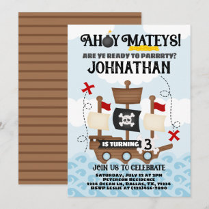 Invitation de réception d'anniversaire du navire p
