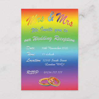 INVITATION DE RÉCEPTION DE MARIAGE ARC-EN-CIEL LES