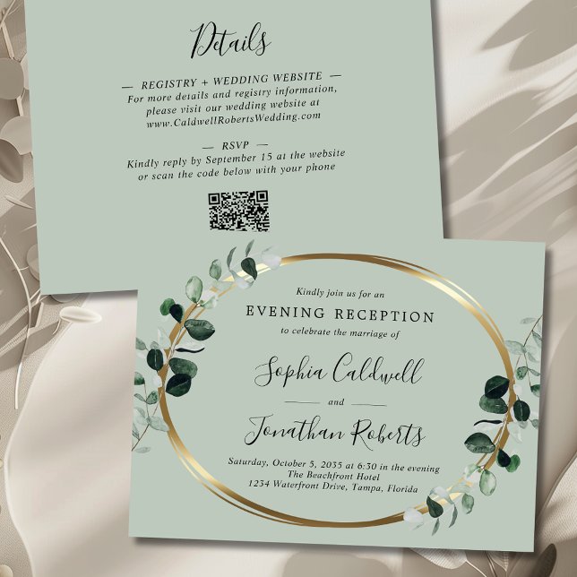 Invitation de réception de mariage au eucalyptus d (Créateur téléchargé)