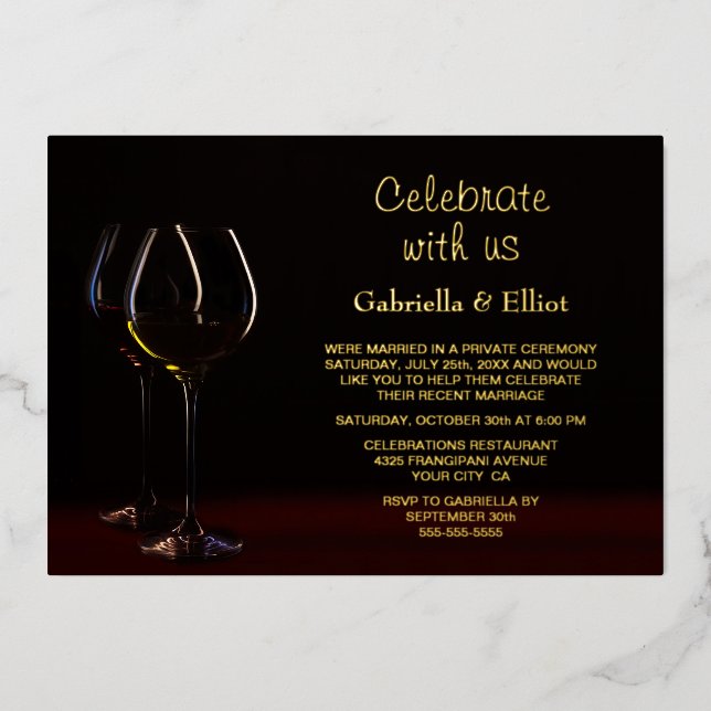 Invitation de réception de mariage au verre à cham (Recto)