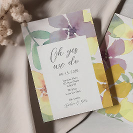 Invitation de réception de mariage aux fleurs sauv