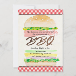 Invitation de réception de mariage BBQ
