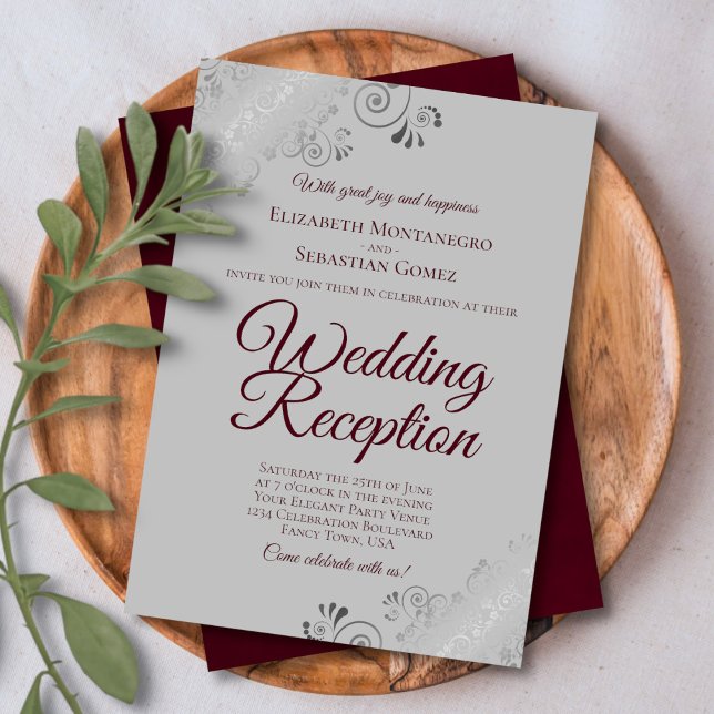 Invitation de réception de mariage bordeaux sur gr (Créateur téléchargé)