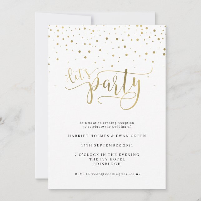 Invitation de réception de mariage en soirée 'Fais (Devant)
