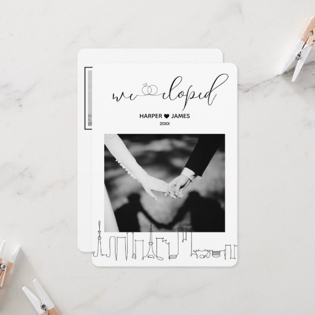 Invitation de réception de mariage intime moderne  (Devant/Arrière en situation)