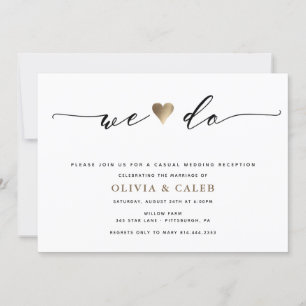 Invitation de réception de mariage Just Married