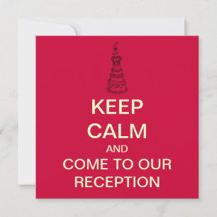 Invitation de réception de mariage KEEP CALM (Roug