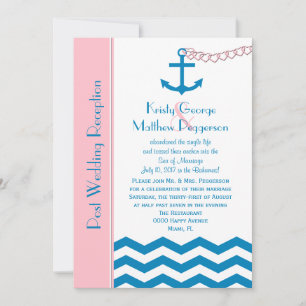 Invitation de réception de mariage nautique après