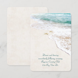 Invitation de réception de mariage sur la plage