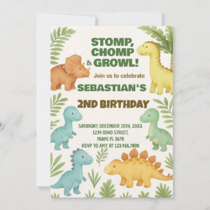 Invitation de réception Dino personnalisable