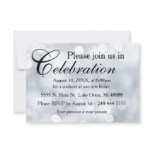 Invitation de réception Lumières Neige Paillettes