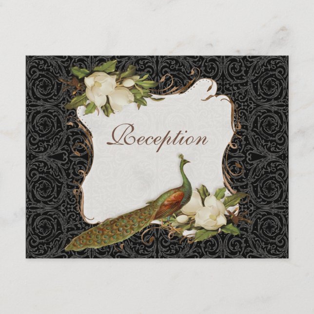 Invitation de réception Peacock Vintage & Magnolia (Devant)