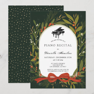 Invitation de récital de piano Couronne de ruban r