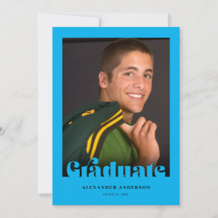 Invitation de remise de diplômes bleu moderne rétr