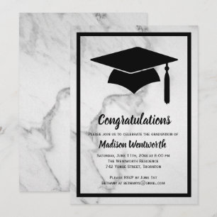 Invitation de remise de diplômes en marbre classiq