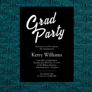 Invitation de remise de diplômes minimaliste noir 