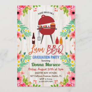 Invitation de remise de diplômes tropicale Luau Al