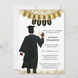Invitation de remise de diplômes unique Cheveux no