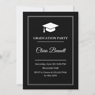 Invitation de remise des diplômes 2026 en noir et 