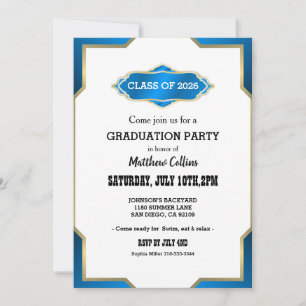 Invitation de remise des diplômes bleu ciel
