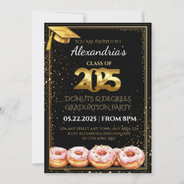 Invitation de remise des diplômes Donuts et Diplôm