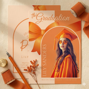 Invitation de remise des diplômes orange Photo d